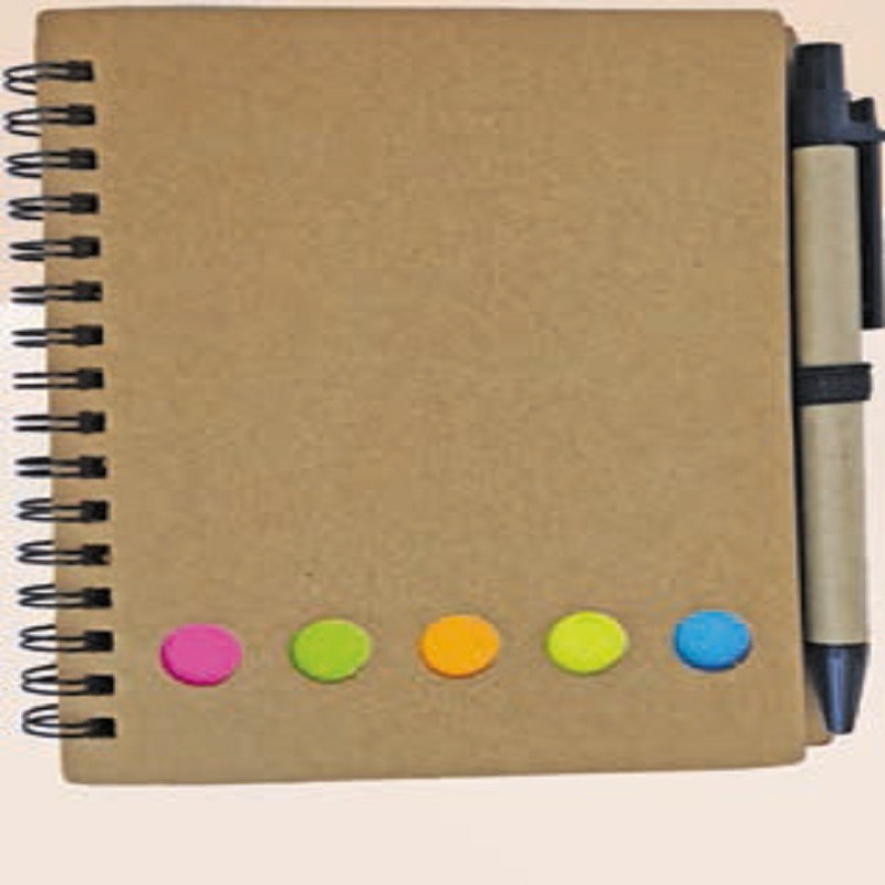 Eco-Friendly Wiro Note Pad With Sticky Note
