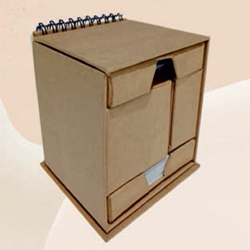 Eco-Friendly Foldable Square Cube Box with Pen holder Sticky Note with calander