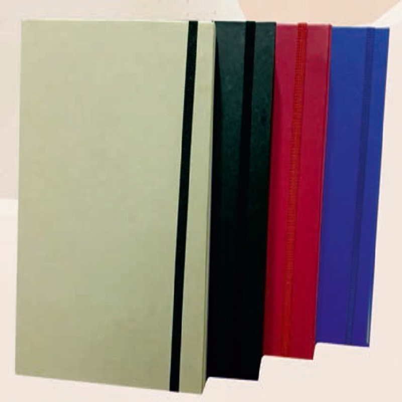 Eco-friendely three fold diary with elastic & stationery