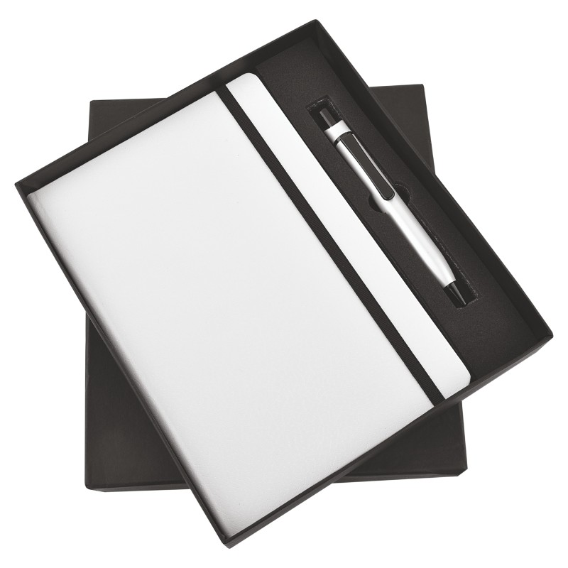 White Elastic Pen & Diary