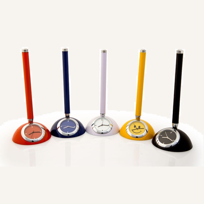 Circular Pen stand with a clock