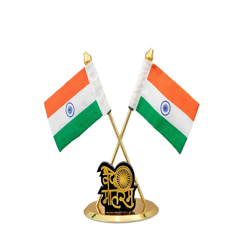 Indian Flag for the office table or car dashboard with a Vande Mataram