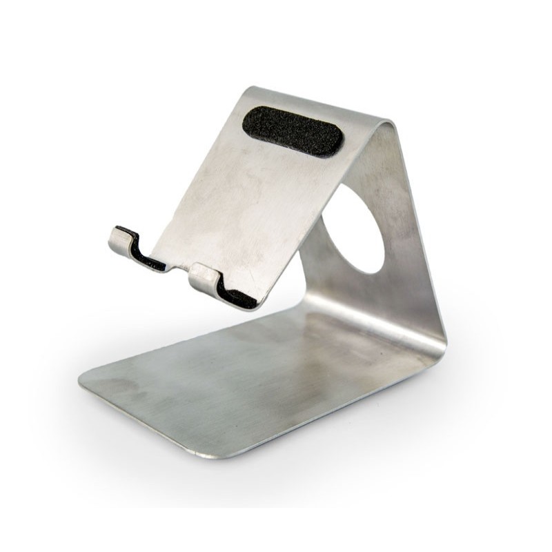 Sturdy stainless steel mobile stand with a proper viewing angle