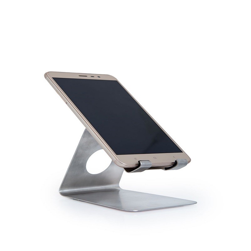 Sturdy stainless steel mobile stand with a proper viewing angle