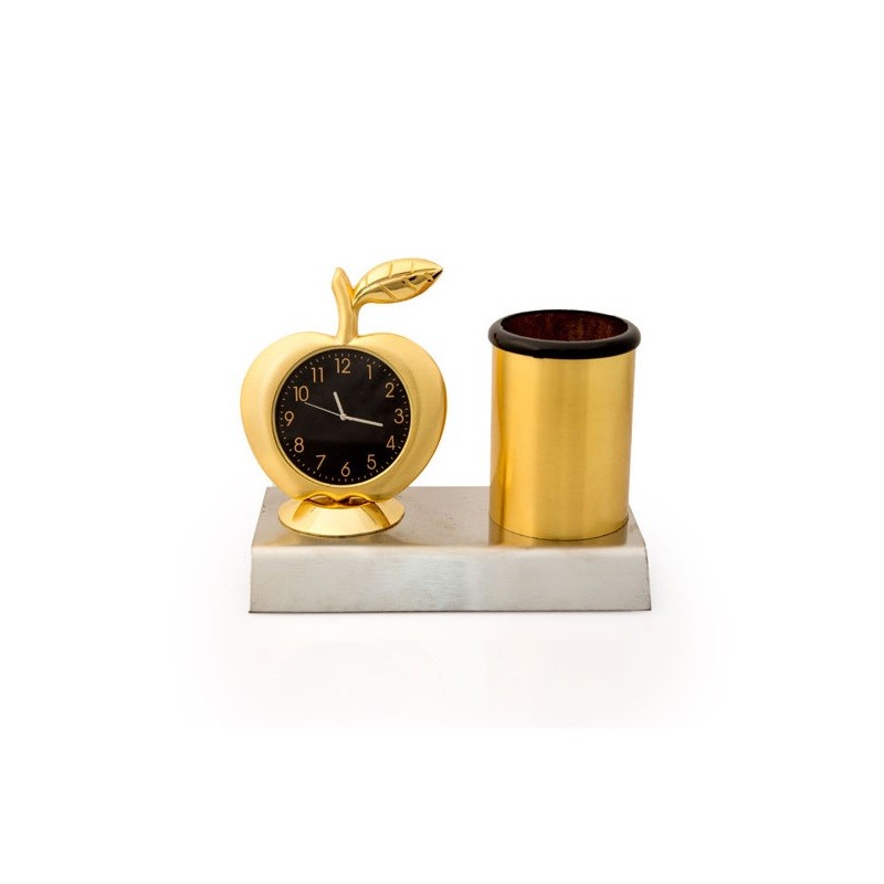 Apple shape display clock with Utility Holder
