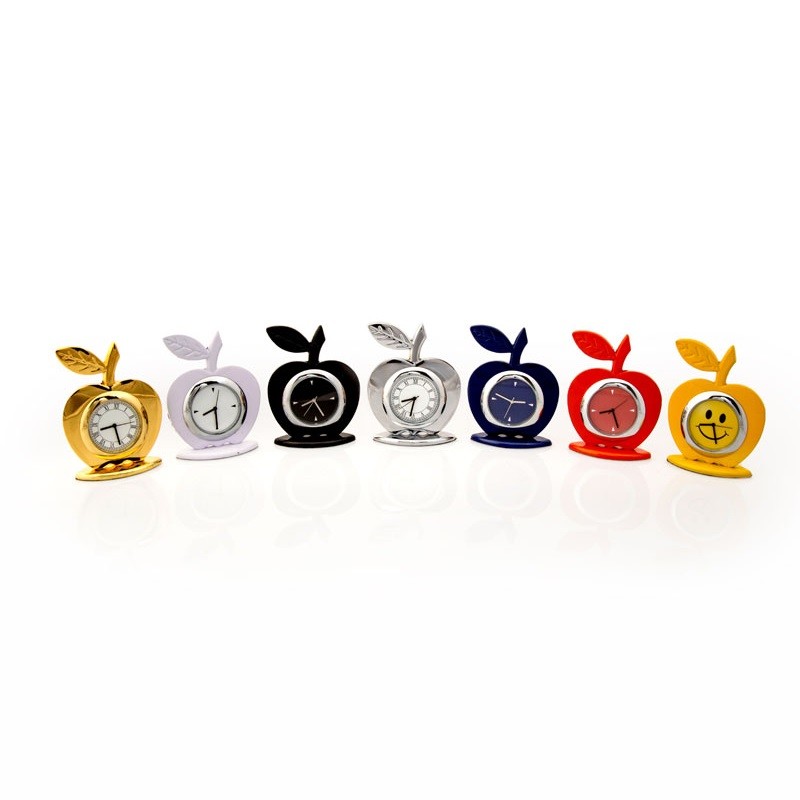 A cute and stylish apple shape clock for your office desk 460 Gold/Silver