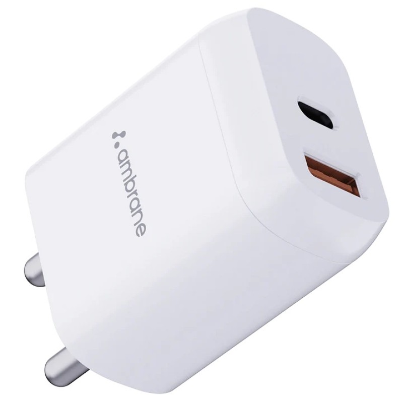 Ambrane 20 W 3 A Multiport Mobile Charger with Detachable Cable