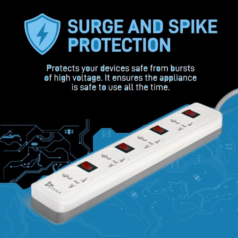 SYSKA  4 Way Power Strip - Quadra Pro