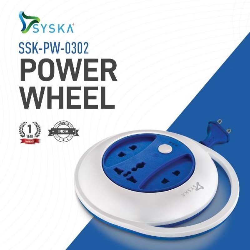 SYSKA Power Wheel with Surge Protection , Strong ABS Material Body, 4 Meter Long