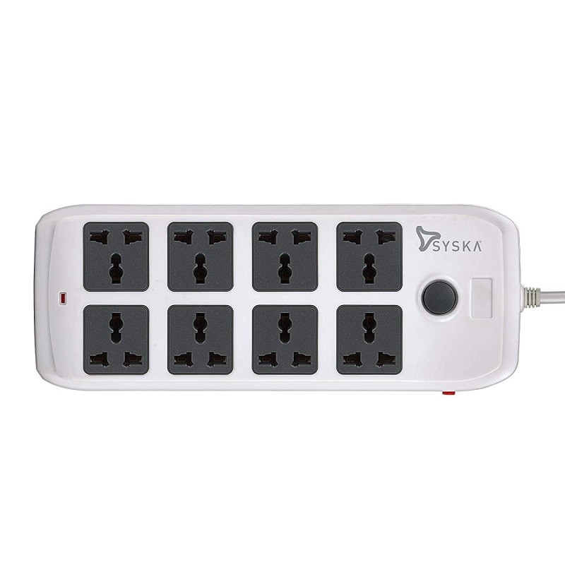 Syska Quadra Prime 8 Way Power Strip 8 Socket Extension Boards