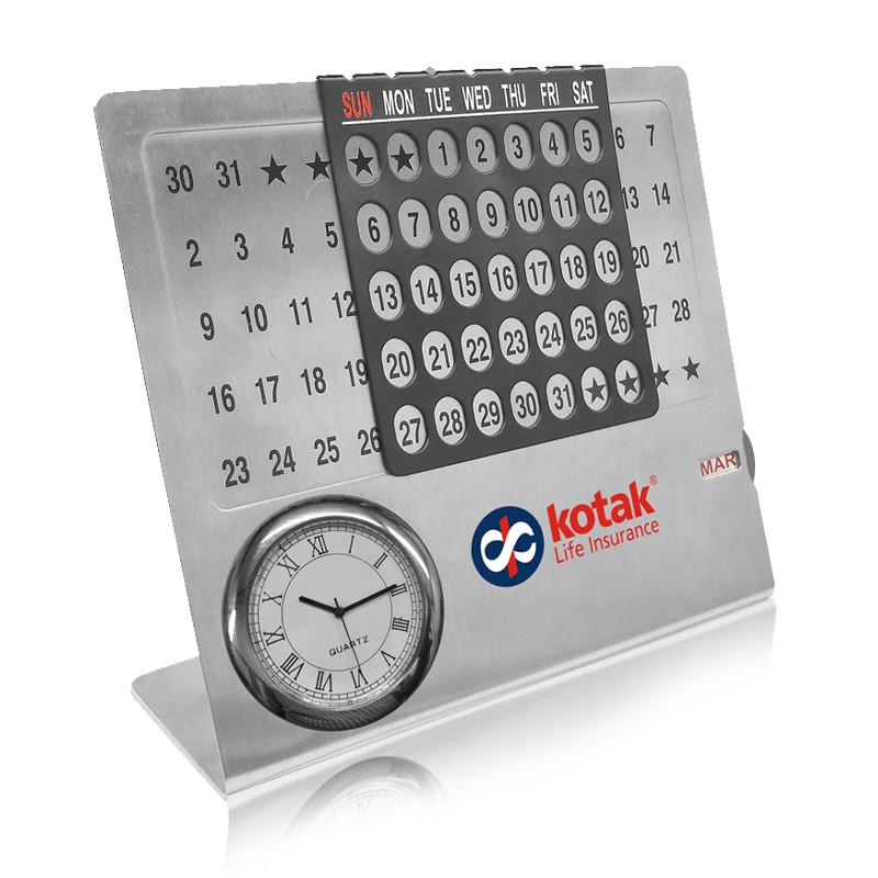 Life Time Calender With Watch And Month Display