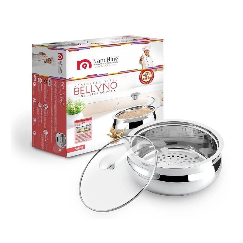 SS Bellyno Medium (With Glass Lid)