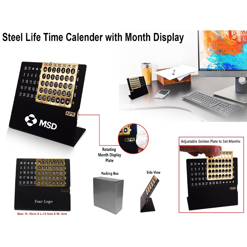Steel Life Time Calender With Month Display
