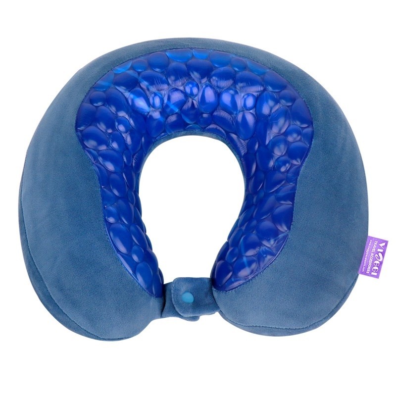 Silicone cooling gel pillow Travel Neck Pillow - Blue