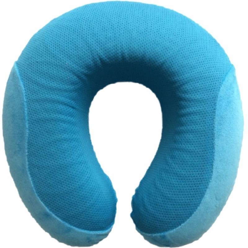 Cooling Gel Memory Foam Travel Neck Pillow - Turquoise Blue