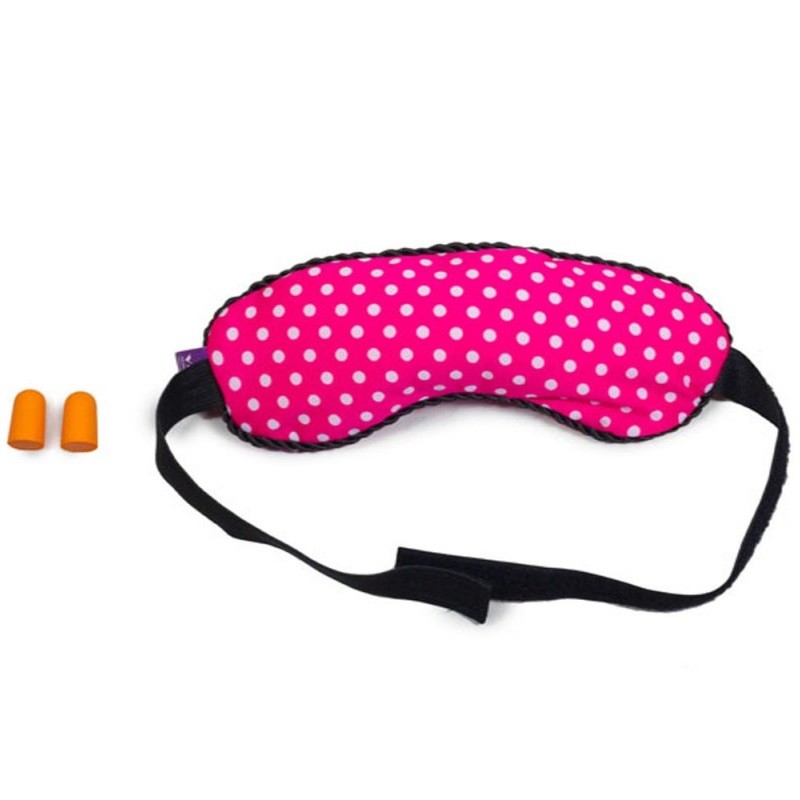 Micro-beads Eye Mask with Ear Plugs- Pink