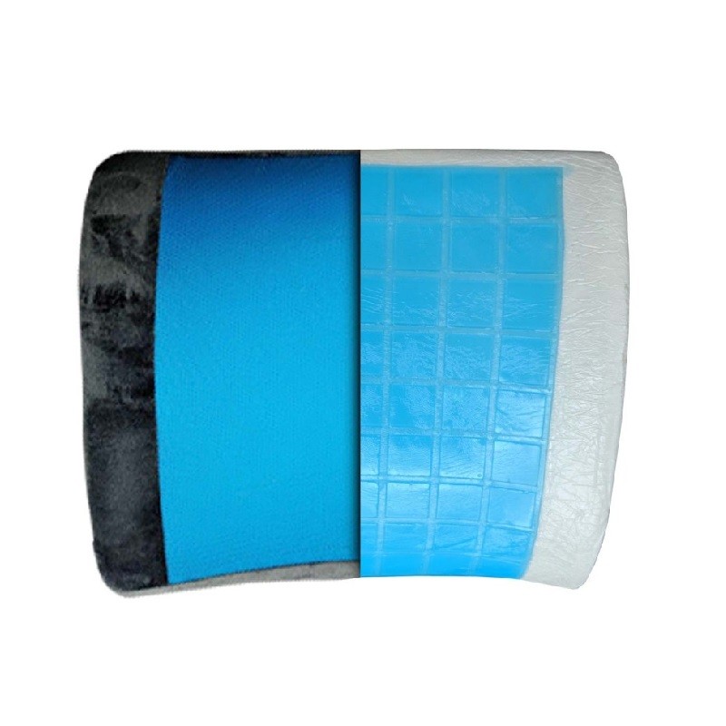 Memory foam lumber cushion with cooling gel.
