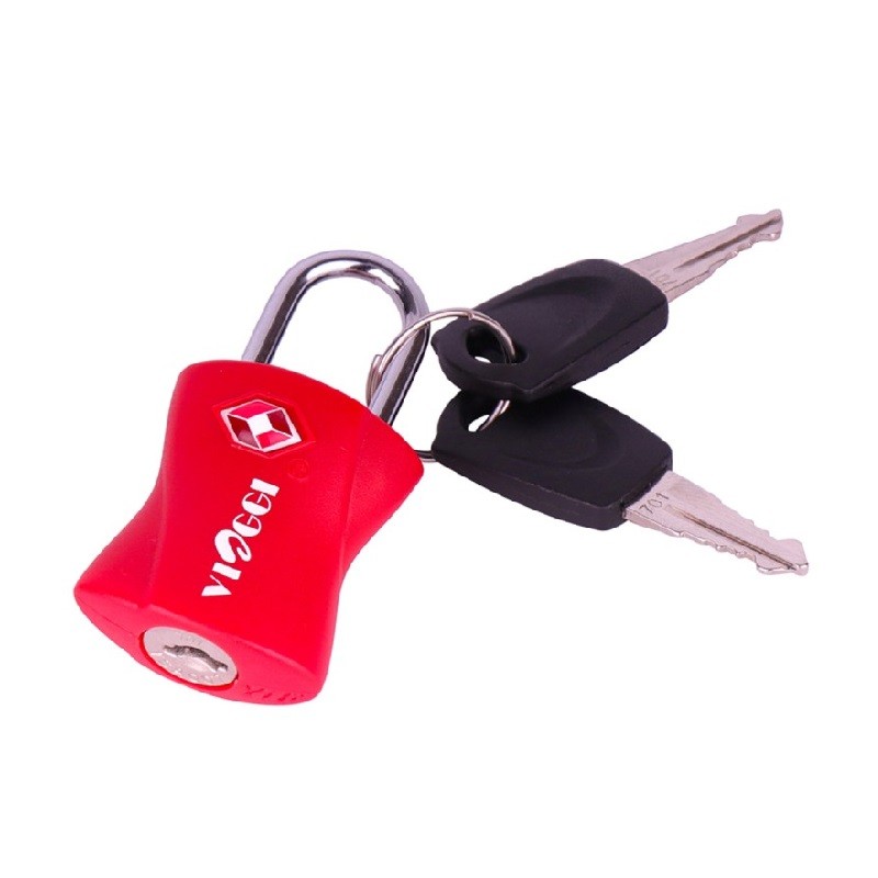 Travel Sentry Approved Metal Security Luggage Padlock with Key- Red