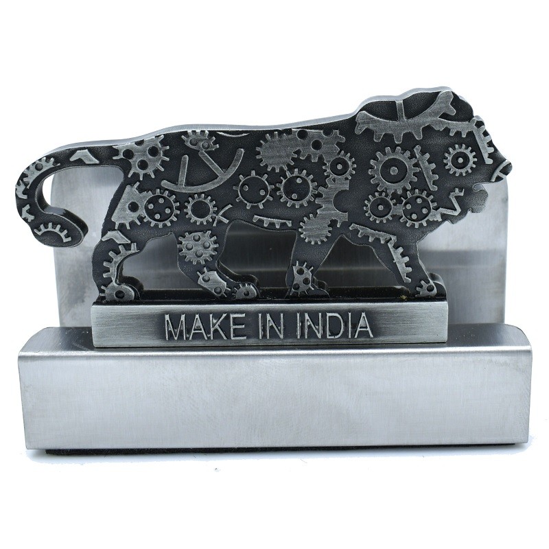 Make In India Card Holder  Gold