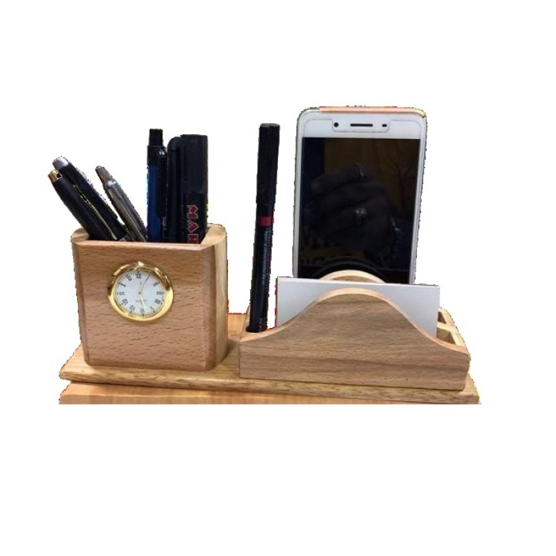 Mobile,Card and Pen Holder  with Clock