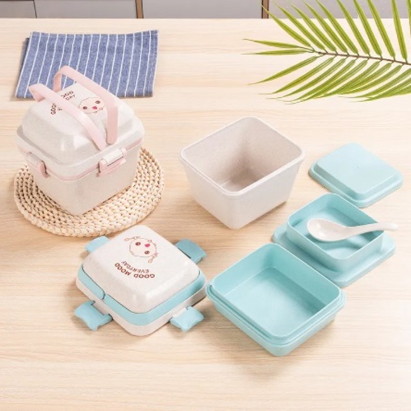 Snacks Stacking Lunch Box Compartments Cute Container Food Storage