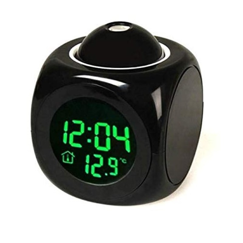 Digital Lcd Display Voice Talking Projection Alarm Weather Station-Black