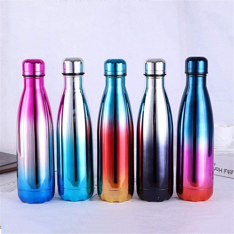 Double Wall Vacuum Insulated Rainbow Colored Stainless Steel Water Bottle