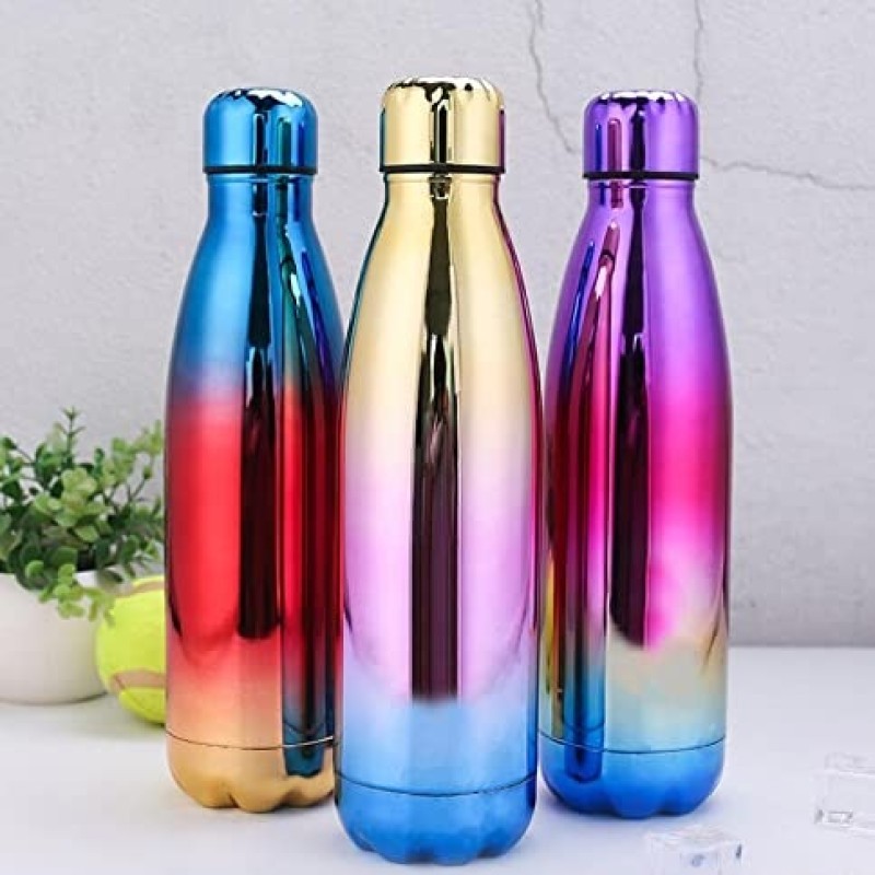 Double Wall Vacuum Insulated Rainbow Colored Stainless Steel Water Bottle