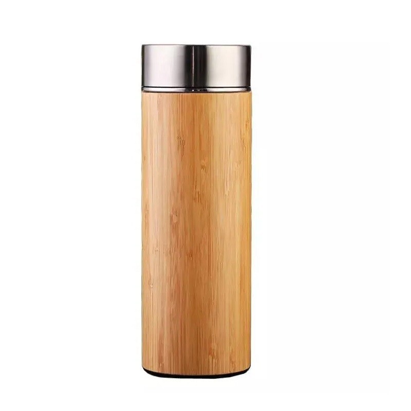 Bamboo Vacuum Flasks Stainless Steel Liner Thermos Travel Mug Tea Cup