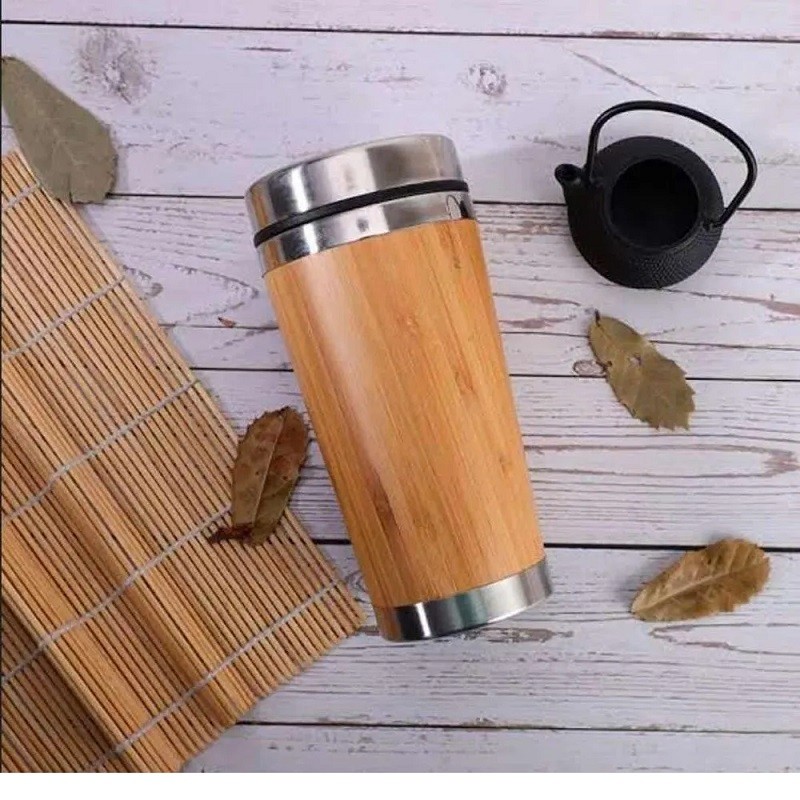 Bamboo Stainless Steel Coffee Mug Tumbler