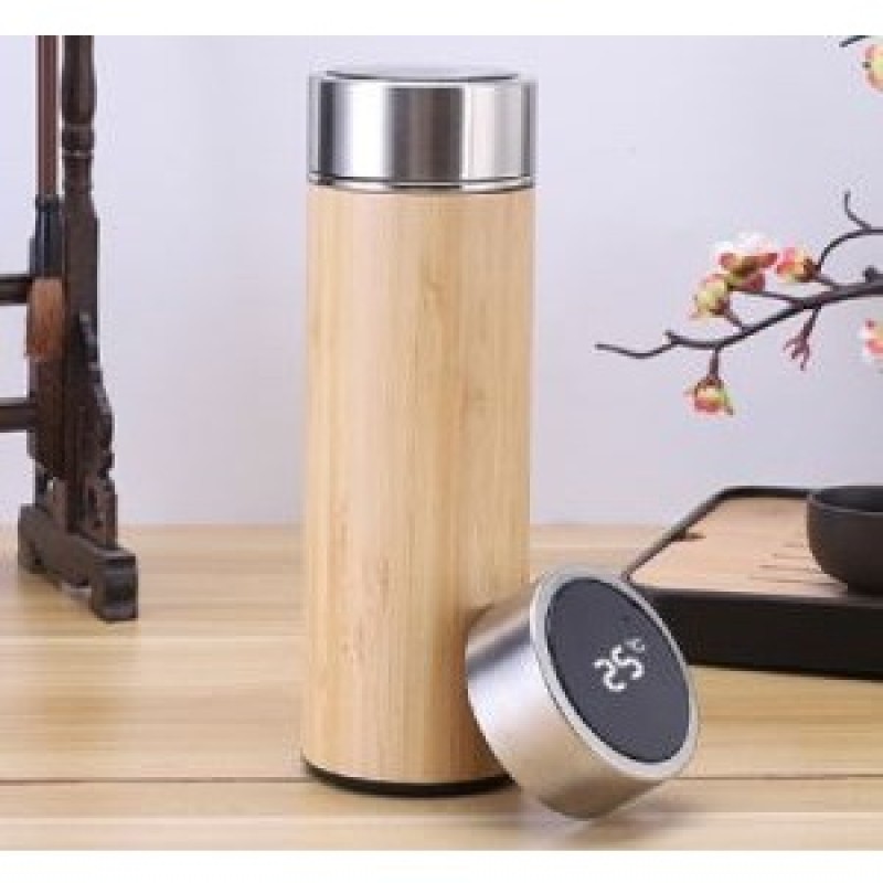 Wooden Finish Temperature Flask