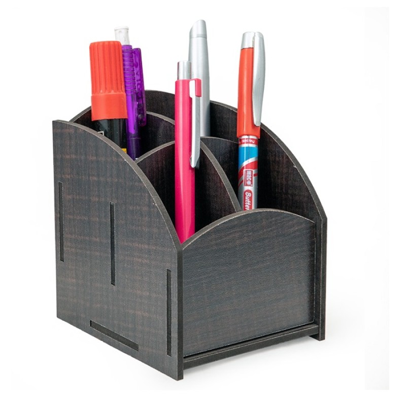Wooden Desk Organizer / Pen and Pencil Stand / Stationery holder for Office and Students use