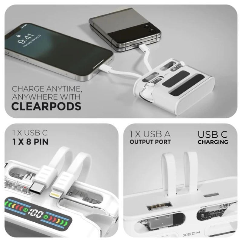 Clearpods - Transparent TWS Earpods with Powerbank