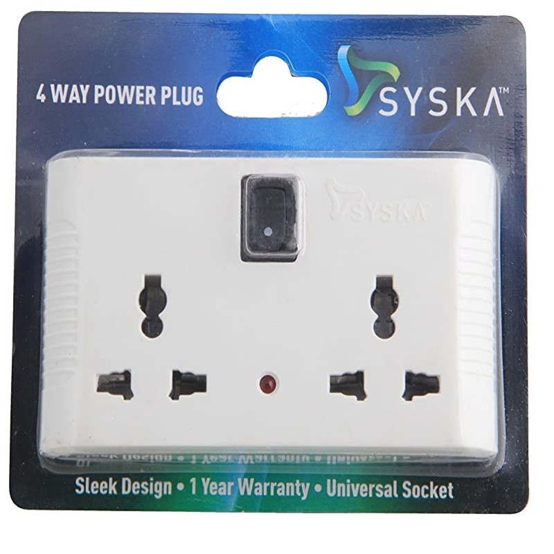 Syska ABS 4 Way Power Plug