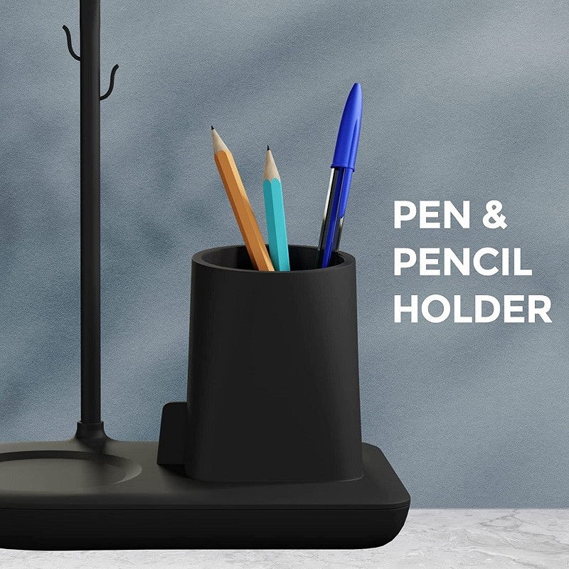 Pen Stand Desk Organiser with Glasses Holder & Self Watering Plant Pot Desk Station